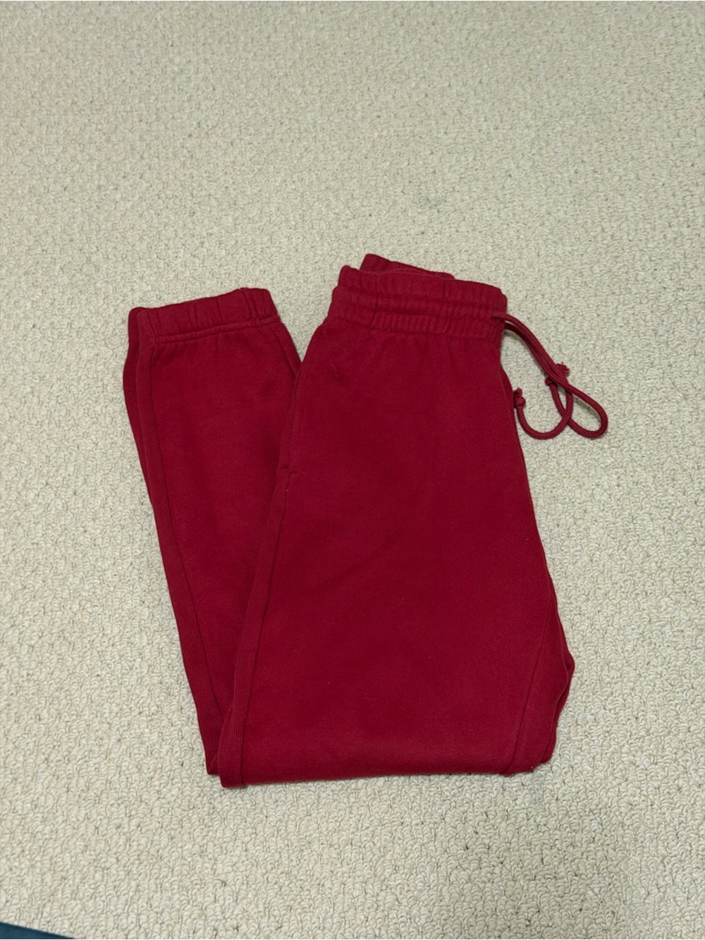 Aritzia Red Drawstring Jogger Sweatpants